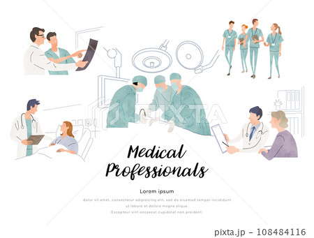 ベクターイラスト素材：医療現場に携わる人物 108484116
