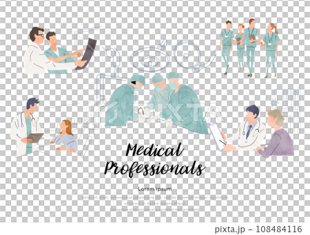ベクターイラスト素材：医療現場に携わる人物 108484116