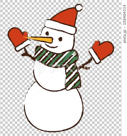 插畫素材雪人手繪 108484314