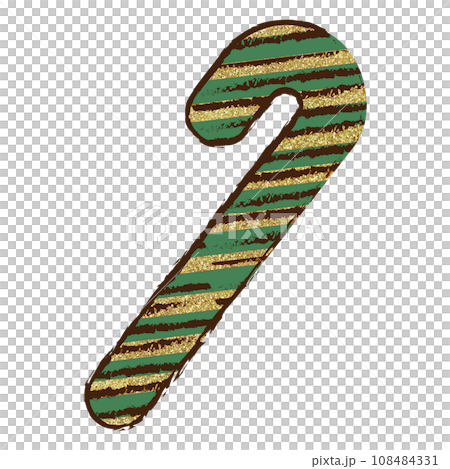 Illustration material Christmas candy hand-painted gold 108484331