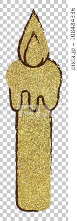 Illustration material candle candlestick hand drawn gold Illustration material candle candlestick hand drawn gold 108484336