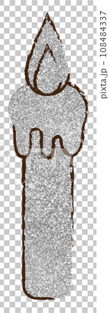 Illustration material candle candlestick hand-painted silver 108484337