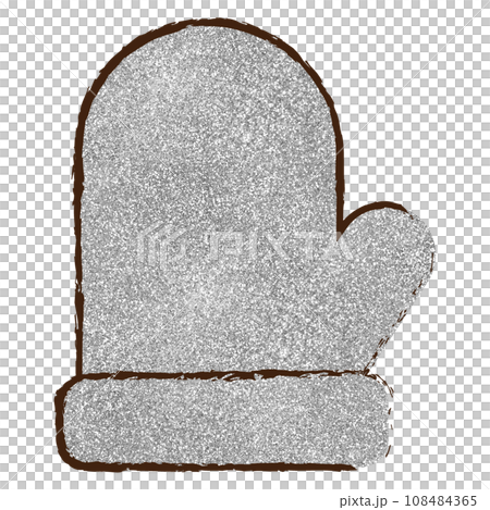 Illustration material gloves hand-painted silver 108484365