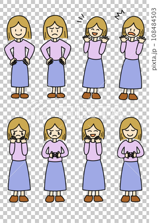 女性插畫變異全身 女性插畫變異全身 108484503