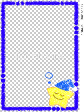 Stars and crayon frame [A4, vertical] 108484555