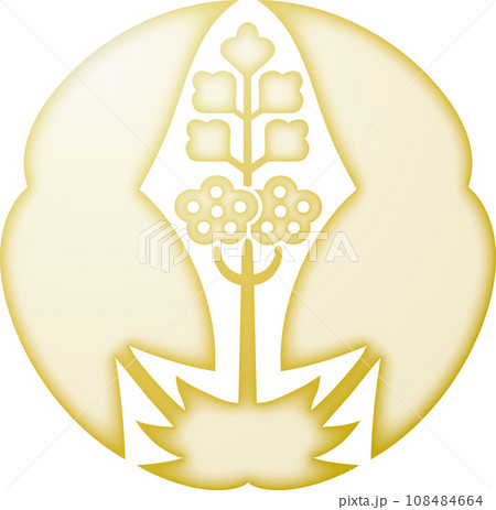 家紋 木下沢瀉【金色】 家紋 木下沢瀉【金色】 108484664