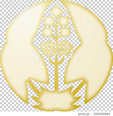 Family crest Kinoshita sawa [gold] 108484664