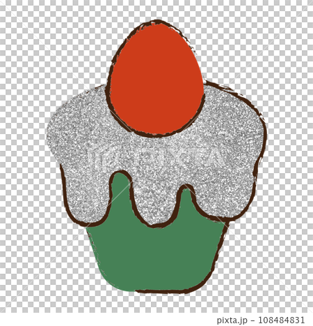 イラスト素材 ケーキ 苺 手描き シルバー イラスト素材 ケーキ 苺 手描き シルバー 108484831