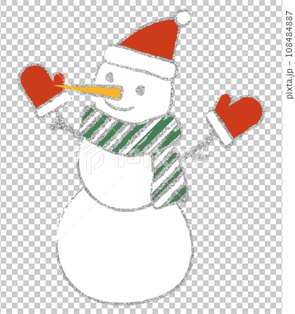 Illustration material snowman hand-painted silver Illustration material snowman hand-painted silver 108484887