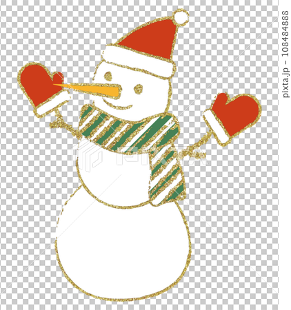 Illustration material snowman hand drawn gold Illustration material snowman hand drawn gold 108484888