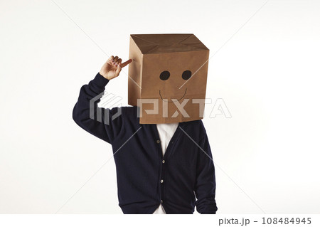 Various emotions and movements of the person wearing the mask. 108484945