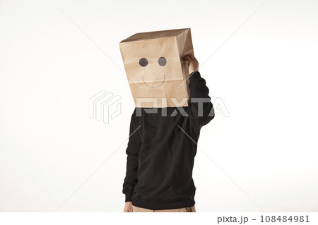 Various emotions and movements of the person wearing the mask. Various emotions and movements of the person wearing the mask. 108484981