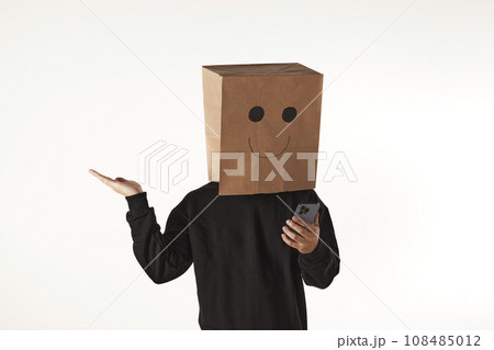 Various emotions and movements of the person wearing the mask. Various emotions and movements of the person wearing the mask. 108485012