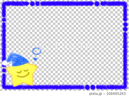 Stars and crayon frame [A4/horizontal] 108485263