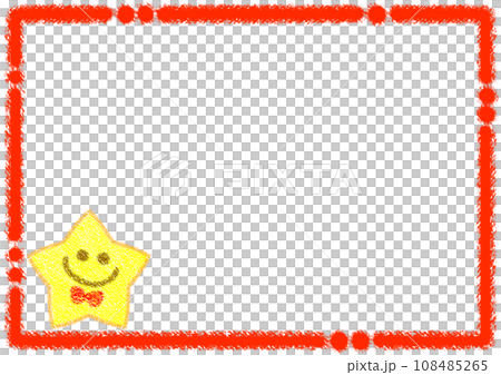 星星和蠟筆框[A4/橫向] 108485265