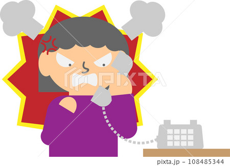 苦情の電話をする女性のイメージ素材 108485344