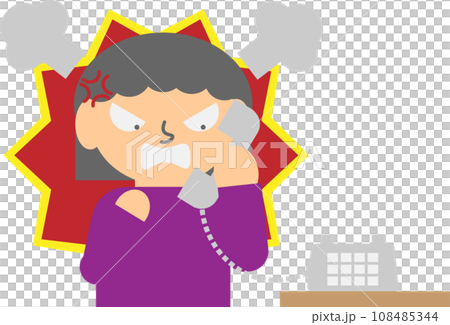 苦情の電話をする女性のイメージ素材 108485344