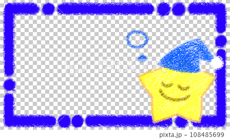 Stars and crayon frame [16:9] 108485699