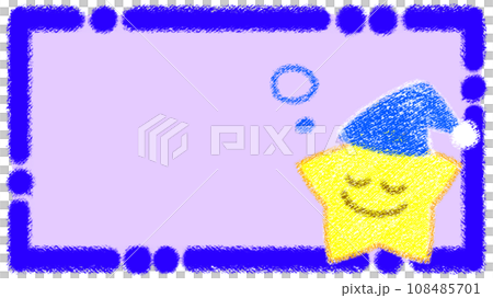 Stars and crayon frame [16:9] 108485701