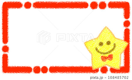 お星さまとクレヨンフレーム【16:9】 108485702