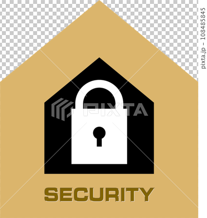 用堅固的房子和鑰匙表達的安全標記 108485845
