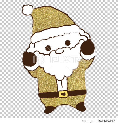 插畫素材聖誕老人手繪金色 插畫素材聖誕老人手繪金色 108485847