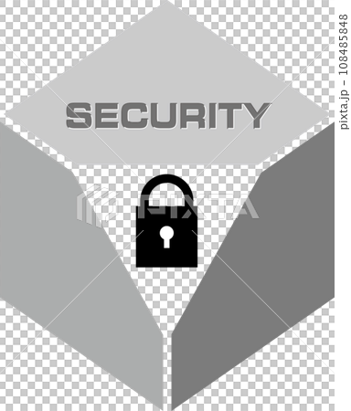 用堅固的塊和鑰匙表示的安全標記 用堅固的塊和鑰匙表示的安全標記 108485848