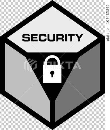 用堅固的塊和鑰匙表示的安全標記 108485849