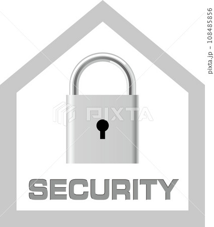 頑丈なハウスと鍵で表現したセキュリティマーク 108485856