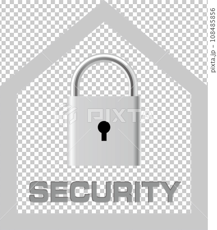 頑丈なハウスと鍵で表現したセキュリティマーク 108485856