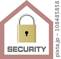 頑丈なハウスと鍵で表現したセキュリティマーク 108485858