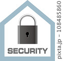 頑丈なハウスと鍵で表現したセキュリティマーク 108485860