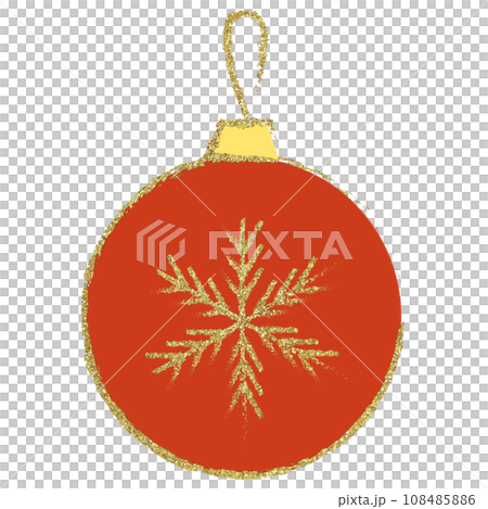 イラスト素材 クリスマスオーナメント 手描き 赤 ゴールド イラスト素材 クリスマスオーナメント 手描き 赤 ゴールド 108485886