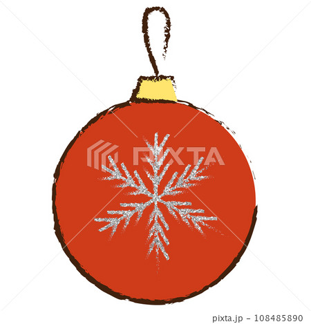 イラスト素材 クリスマスオーナメント 手描き 赤 シルバー イラスト素材 クリスマスオーナメント 手描き 赤 シルバー 108485890