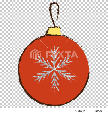 イラスト素材 クリスマスオーナメント 手描き 赤 シルバー イラスト素材 クリスマスオーナメント 手描き 赤 シルバー 108485890