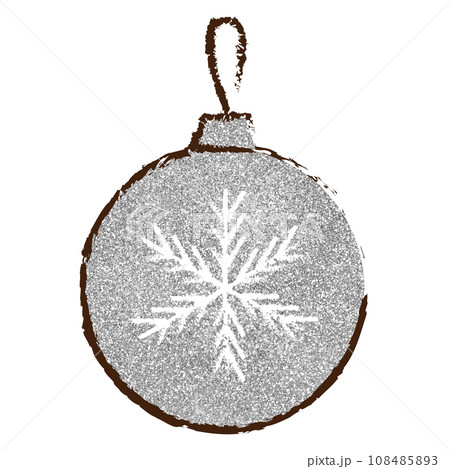 イラスト素材 クリスマスオーナメント 手描き シルバー イラスト素材 クリスマスオーナメント 手描き シルバー 108485893