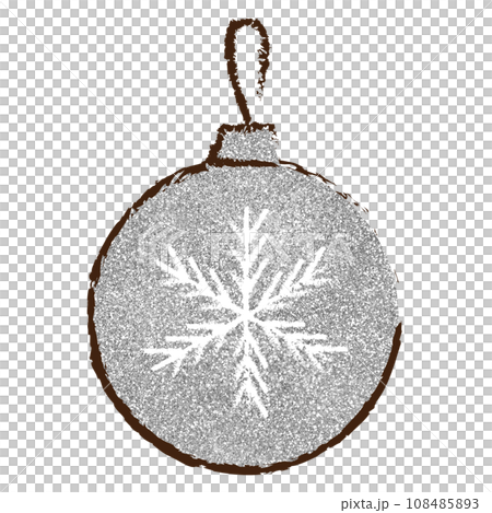 イラスト素材 クリスマスオーナメント 手描き シルバー イラスト素材 クリスマスオーナメント 手描き シルバー 108485893