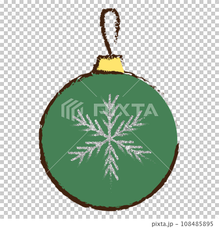 イラスト素材 クリスマスオーナメント 手描き 緑 シルバー イラスト素材 クリスマスオーナメント 手描き 緑 シルバー 108485895