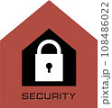頑丈なハウスと鍵で表現したセキュリティマーク 108486022