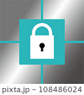頑丈なブロックで囲まれた鍵で表現したセキュリティマーク 108486024