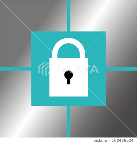 頑丈なブロックで囲まれた鍵で表現したセキュリティマーク 頑丈なブロックで囲まれた鍵で表現したセキュリティマーク 108486024