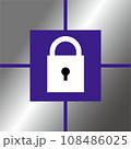 頑丈なブロックで囲まれた鍵で表現したセキュリティマーク 108486025