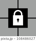 頑丈なブロックで囲まれた鍵で表現したセキュリティマーク 108486027