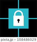 頑丈なブロックで囲まれた鍵で表現したセキュリティマーク 108486029