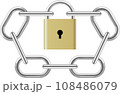 頑丈なチェーンと鍵で表現したセキュリティマーク 108486079
