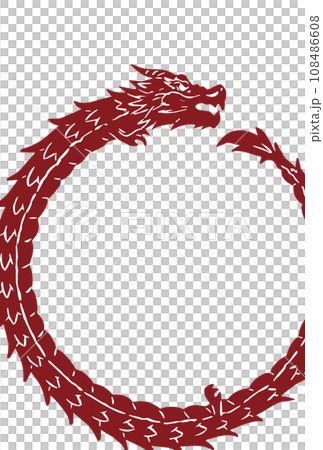 Circular dragon frame background material for New Year's cards 108486608