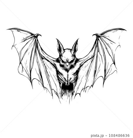Bat - One Line Drawing' Sticker | Spreadshirt