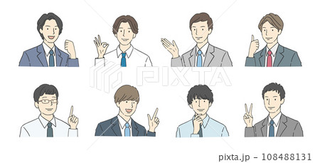 スーツを着た若い男性のポーズセット 108488131