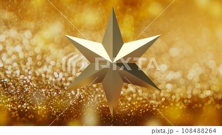 The Gold Christmas star for holiday or celebration concept 3d rendering. 108488264