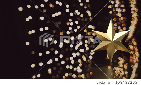 The Gold Christmas star for holiday or celebration concept 3d rendering. 108488265